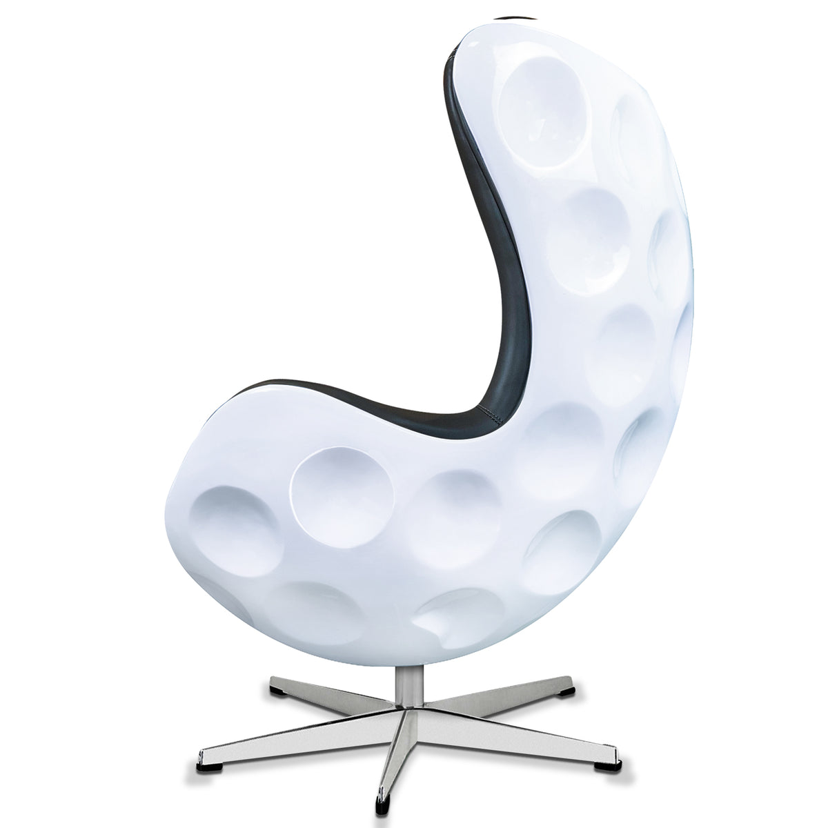 dimple designed golf ball chair side view