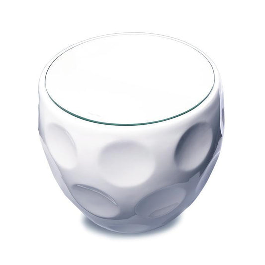 dimple designed white golf ball table